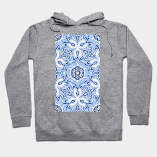 Periwinkle Blue Textured Boho Hex Pattern Hoodie